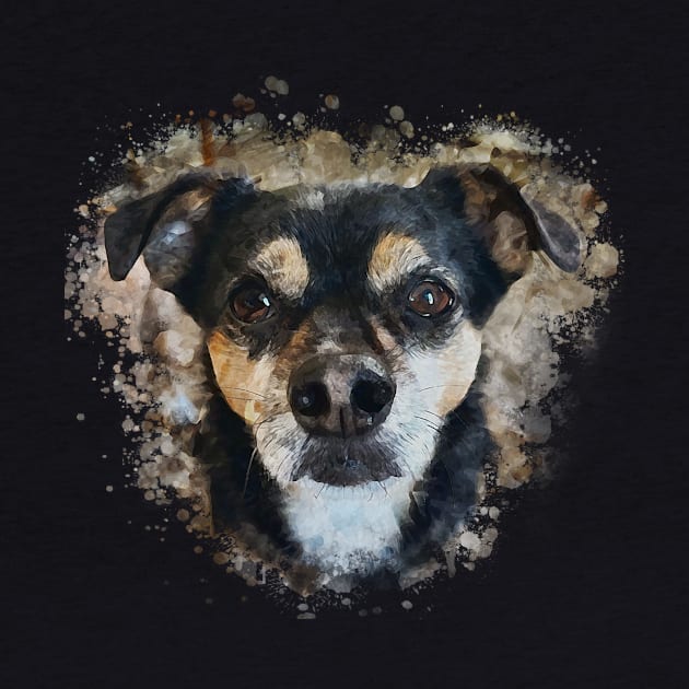 Rat Terrier dog face by Ginstore